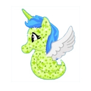 Green Glitter Unicorn Seapony